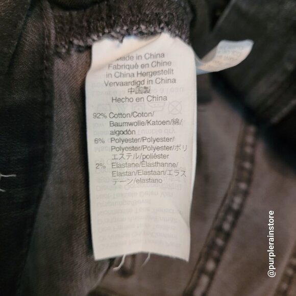 Madewell Jeans 26 Skinny 9" High Rise Black Sea Wash H2230 Tummy Control Raw Hem - Picture 5 of 12